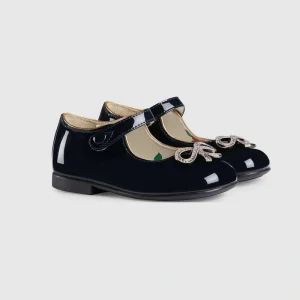 Girls Leather Flats Pearls Ankle Strap Shoes