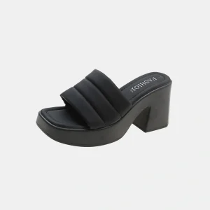 Hazel Blues | Open Toe Block Heel Sandals